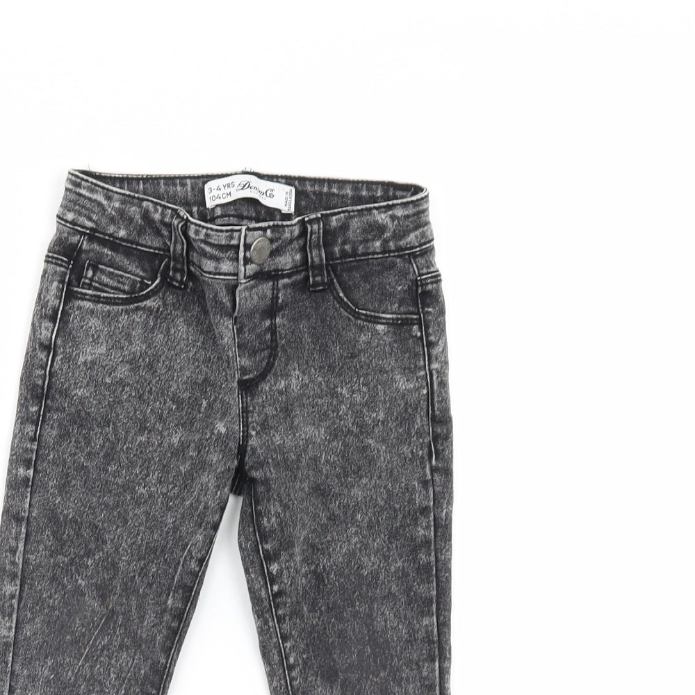 Denim & Co. Girls Black  Denim Skinny Jeans Size 3 Years