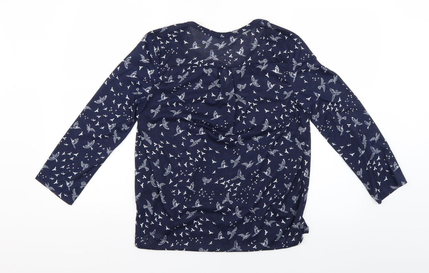 H&M Womens Blue Geometric  Basic Blouse Size 6  - birds