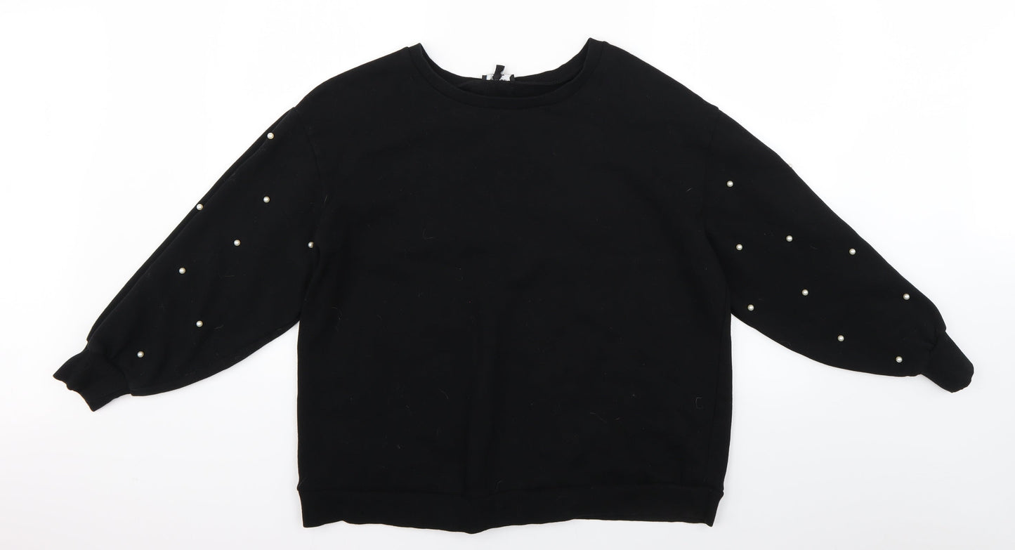 Simply Be Womens Black  Knit Pullover Jumper Size 14