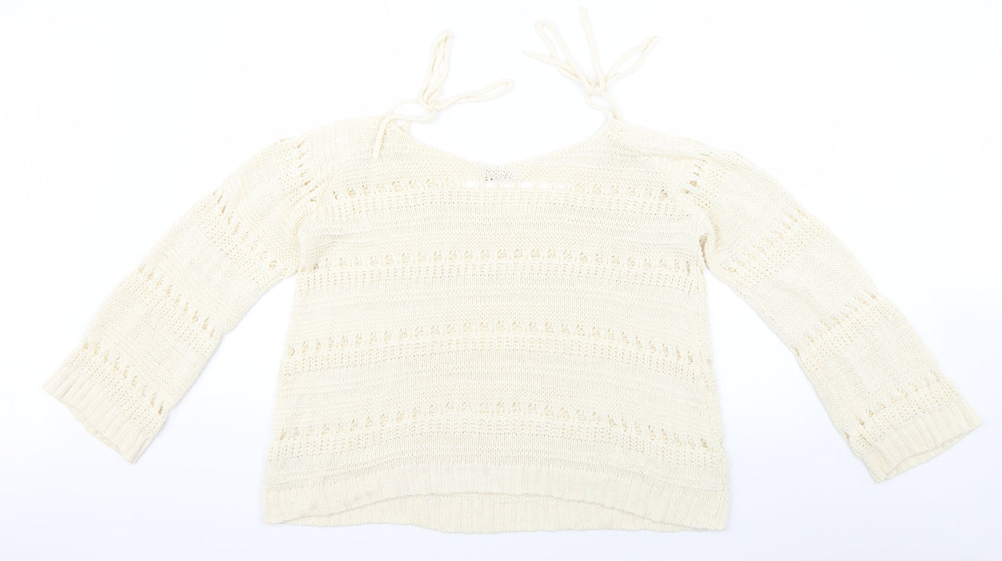 Papaya Womens Beige  Knit Pullover Jumper Size XL