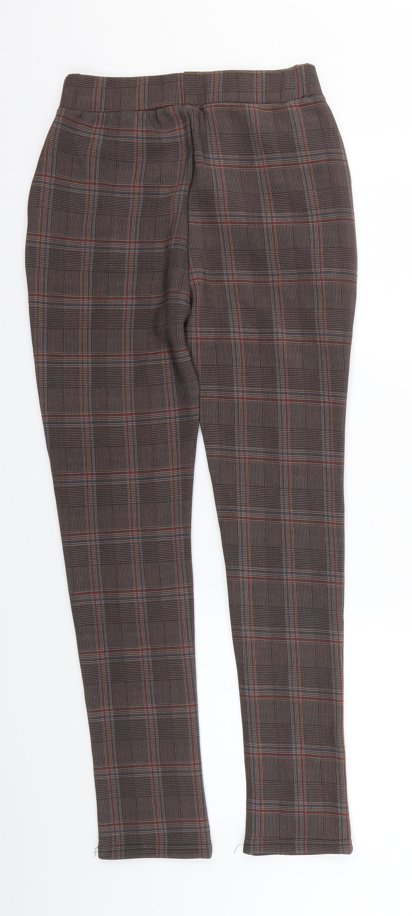 cc fashion Womens Brown Check  Chino Trousers Size S L25.5 in