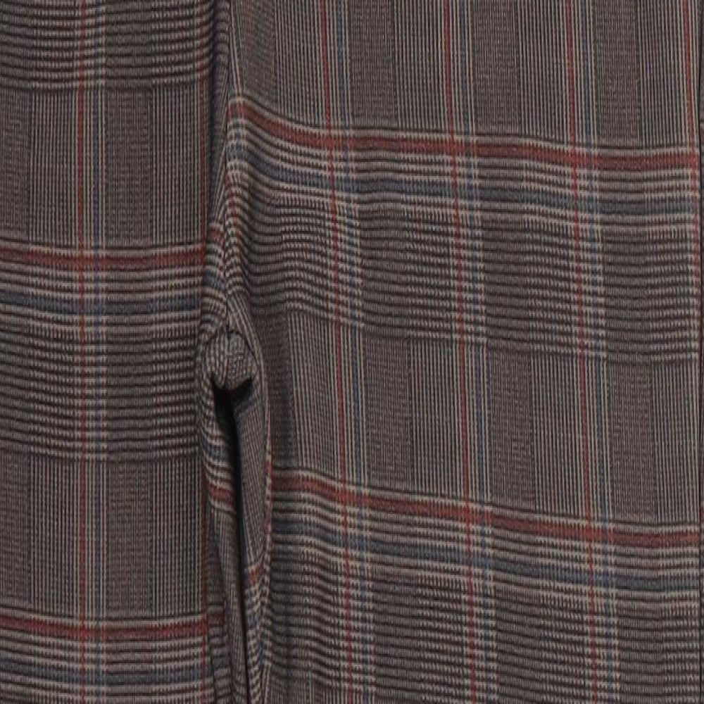 cc fashion Womens Brown Check  Chino Trousers Size S L25.5 in