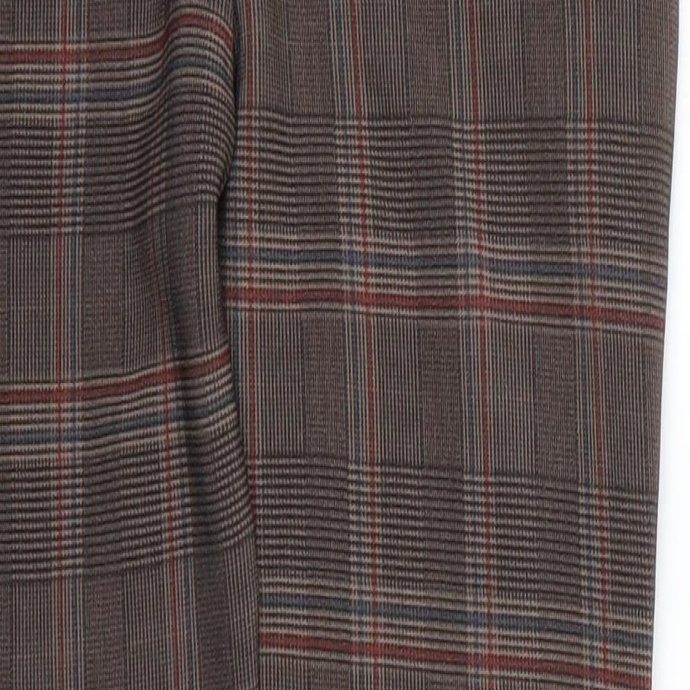 cc fashion Womens Brown Check  Chino Trousers Size S L25.5 in