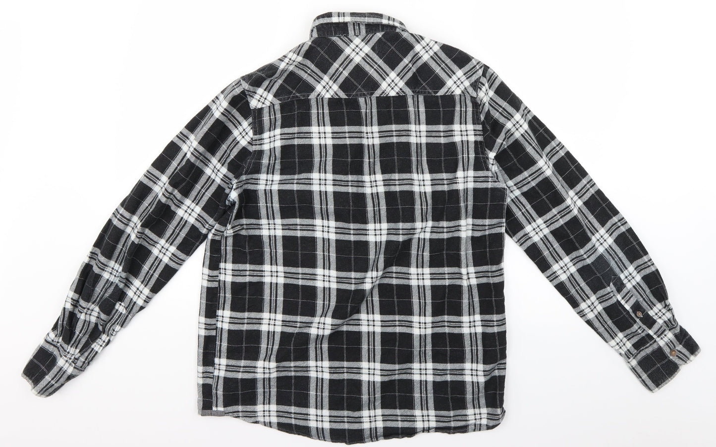 Brave Soul Mens Grey Check   Button-Up Size M