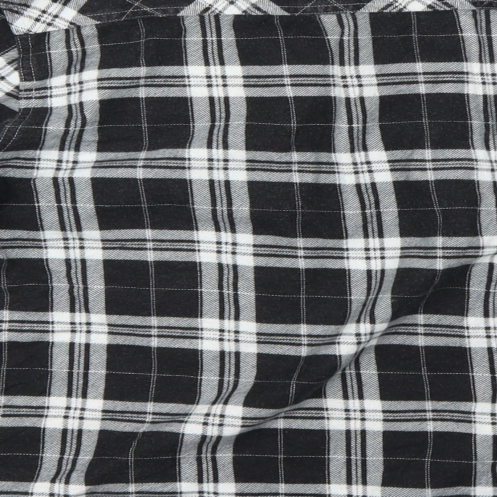 Brave Soul Mens Grey Check   Button-Up Size M