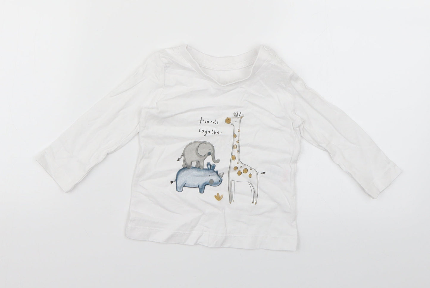 George Baby White Geometric  Pullover T-Shirt Size 6-9 Months