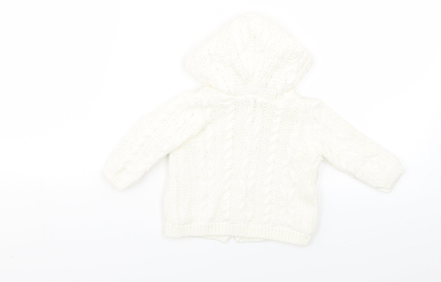 TU Baby White   Basic Coat Coatigan Size 0-3 Months