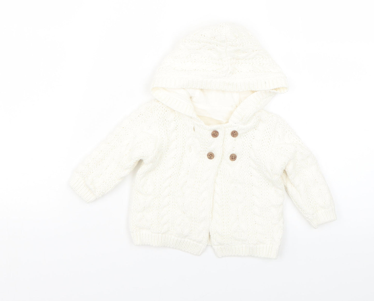 TU Baby White   Basic Coat Coatigan Size 0-3 Months