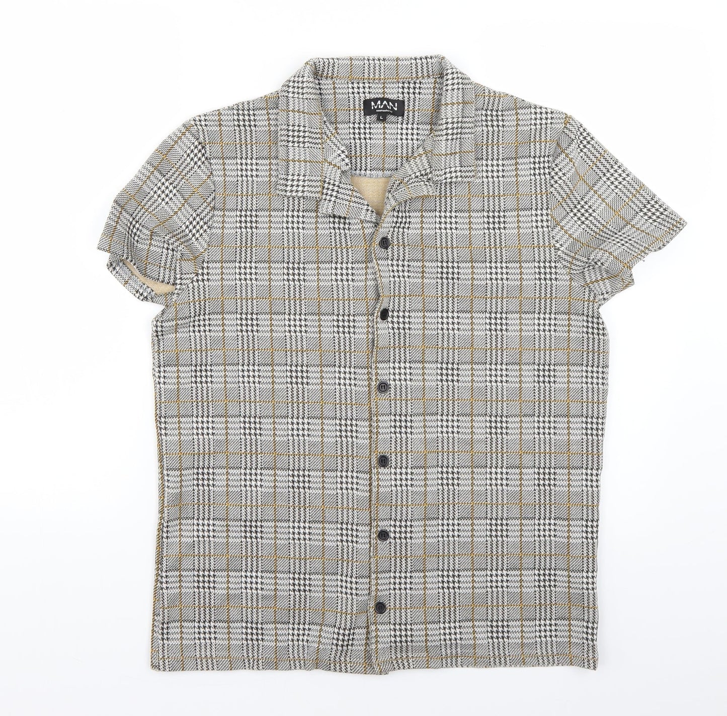 boohoo man Mens Multicoloured Check   Button-Up Size 40
