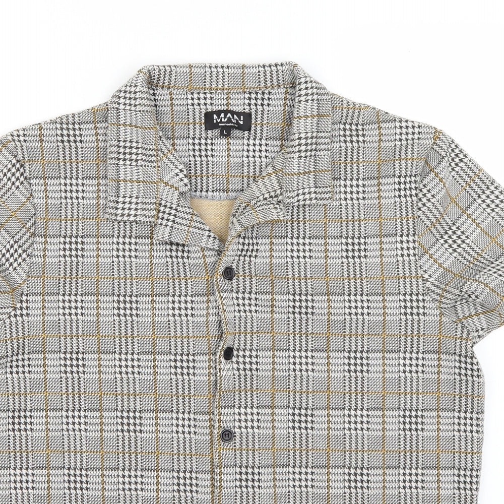 boohoo man Mens Multicoloured Check   Button-Up Size 40