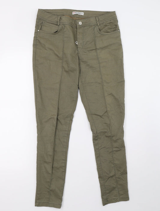 rubinl fashion Womens Green  Denim Skinny Jeans Size 12 L28 in