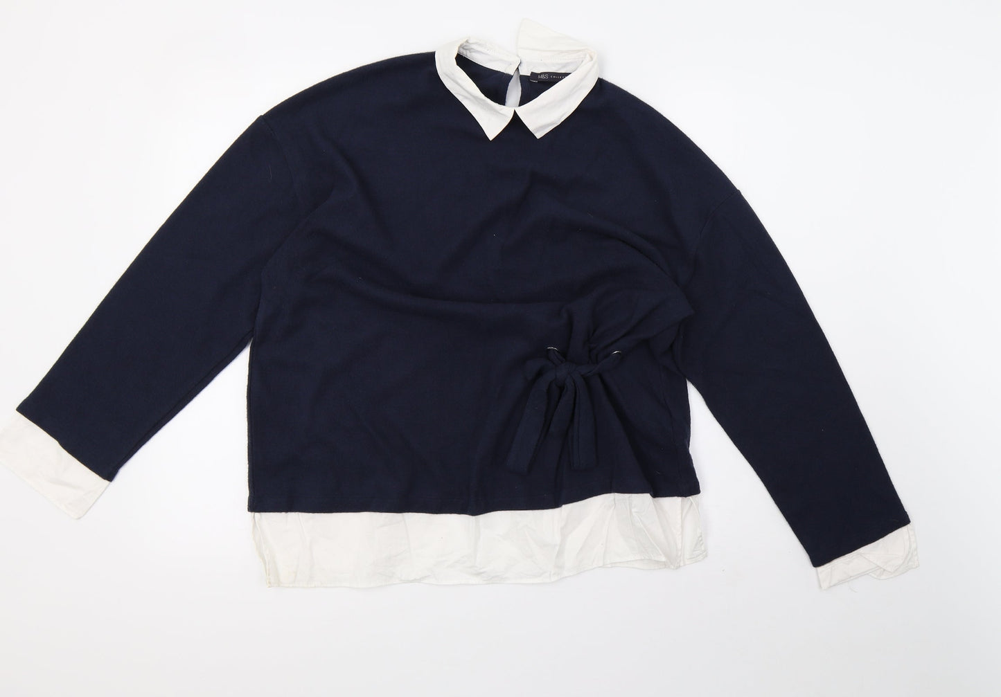 Marks and Spencer Womens Blue  Knit Basic Blouse Size 14