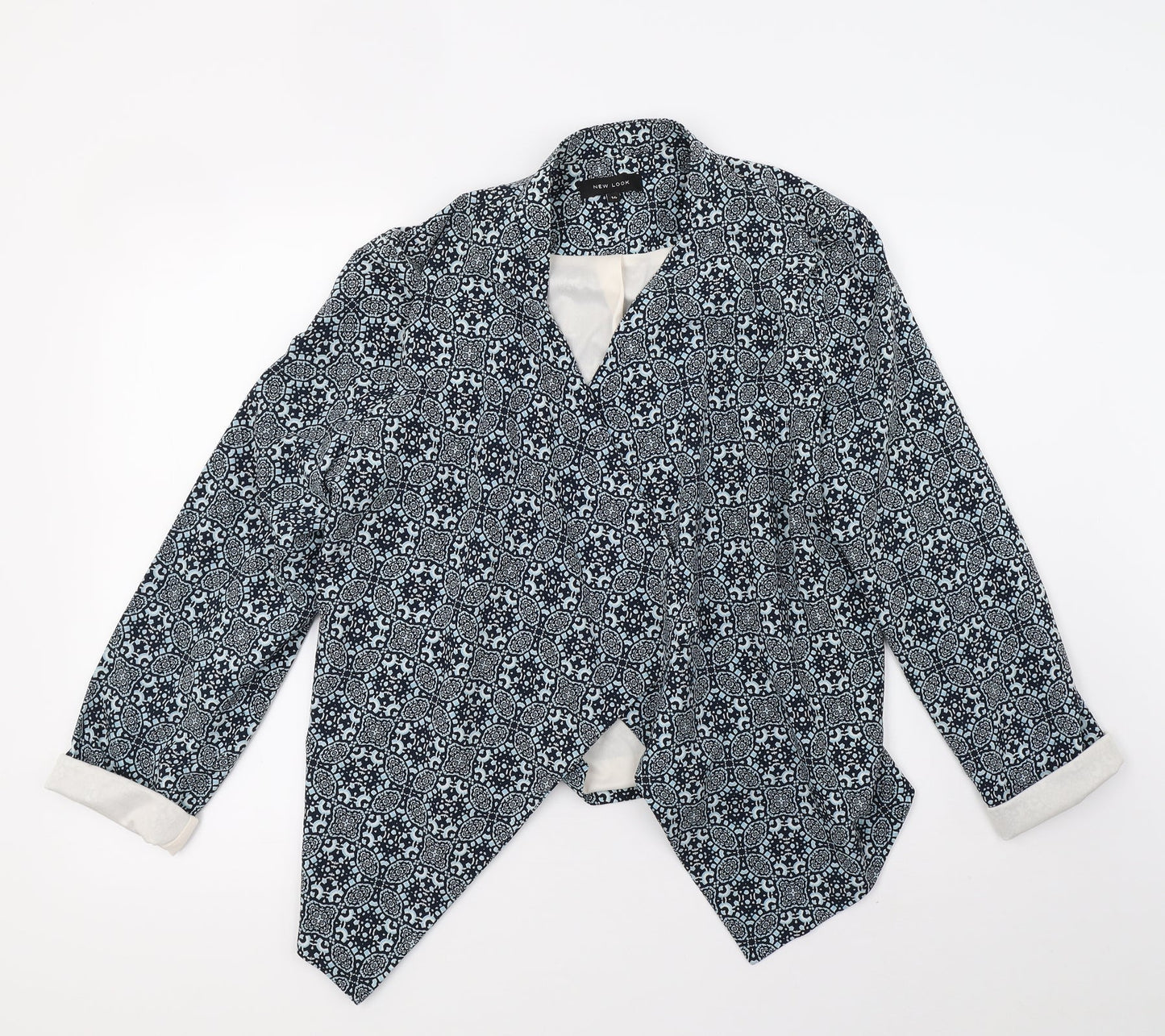 New Look Womens Blue Geometric  Jacket  Size 14