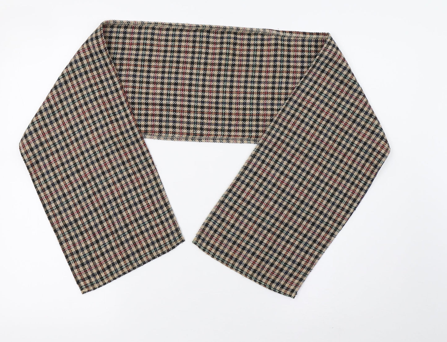 Preworn Unisex Brown Check Knit  Scarf