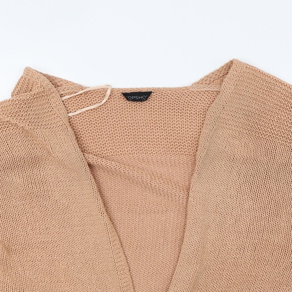 Topshop Womens Orange  Knit Cardigan Jumper Size 12