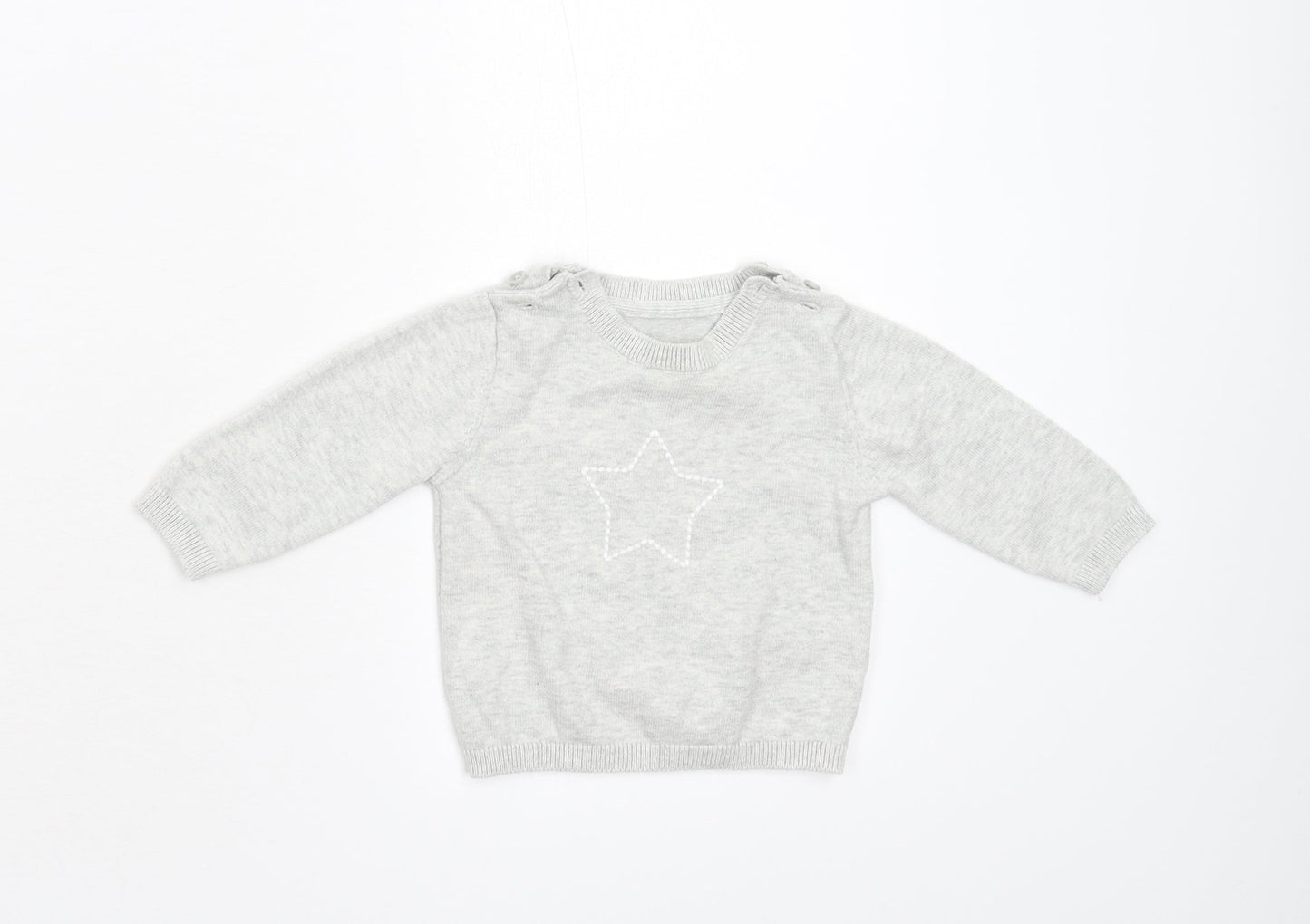 M&S Baby Grey  Knit Pullover Jumper Size 3-6 Months