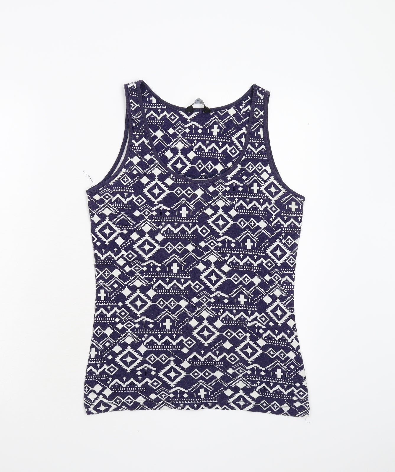 Dorothy Perkins Womens Blue Geometric  Basic Tank Size 14