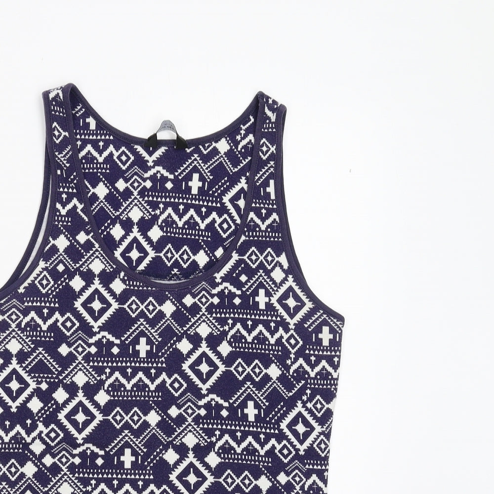 Dorothy Perkins Womens Blue Geometric  Basic Tank Size 14