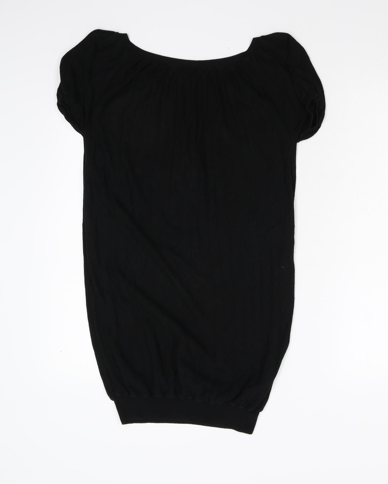 J&W Womens Black  Knit Pullover Jumper Size M