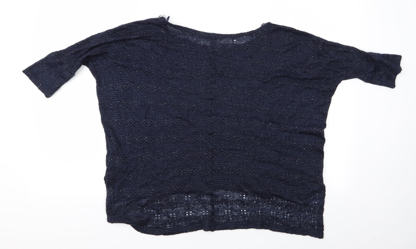Miss Selfridge Womens Black   Basic Blouse Size 8  - Miss Selfridge Slight Glitter Effect