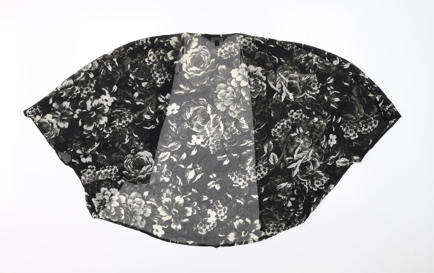 New Look Womens Black Floral  Cardigan Jumper Size 12