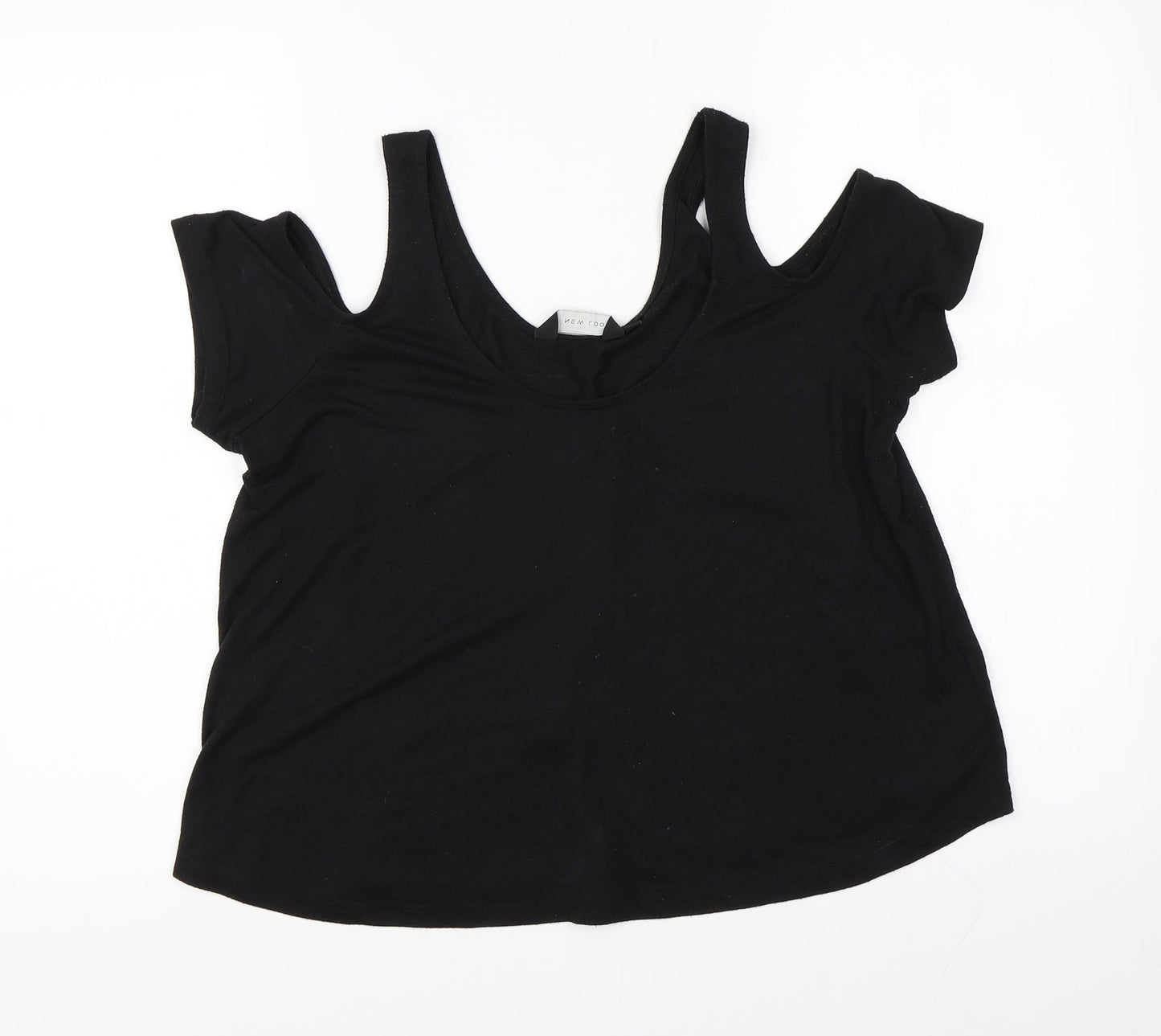 New Look Womens Black   Basic Tank Size 12  - open shoulders
