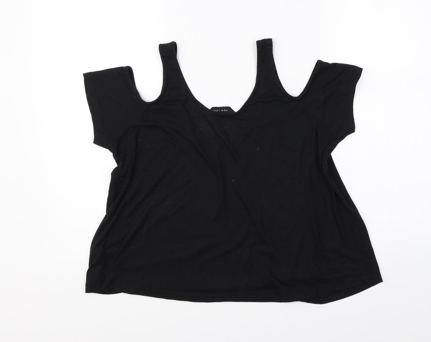 New Look Womens Black   Basic Tank Size 12  - open shoulders
