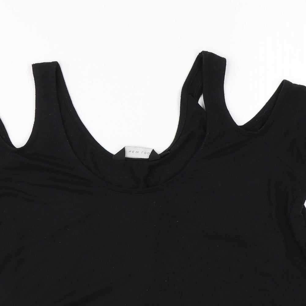 New Look Womens Black   Basic Tank Size 12  - open shoulders