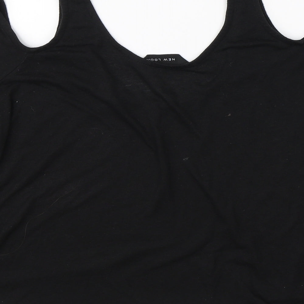 New Look Womens Black   Basic Tank Size 12  - open shoulders