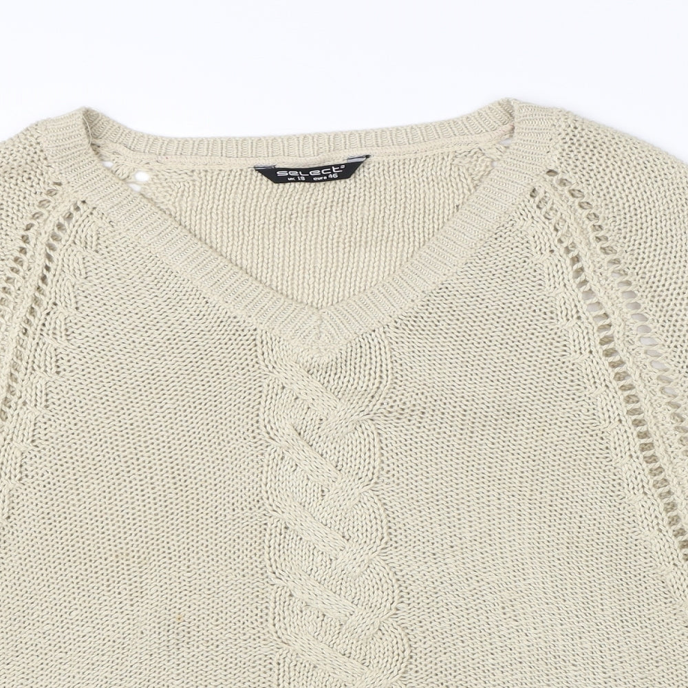 Select Womens Beige   Pullover Jumper Size 18