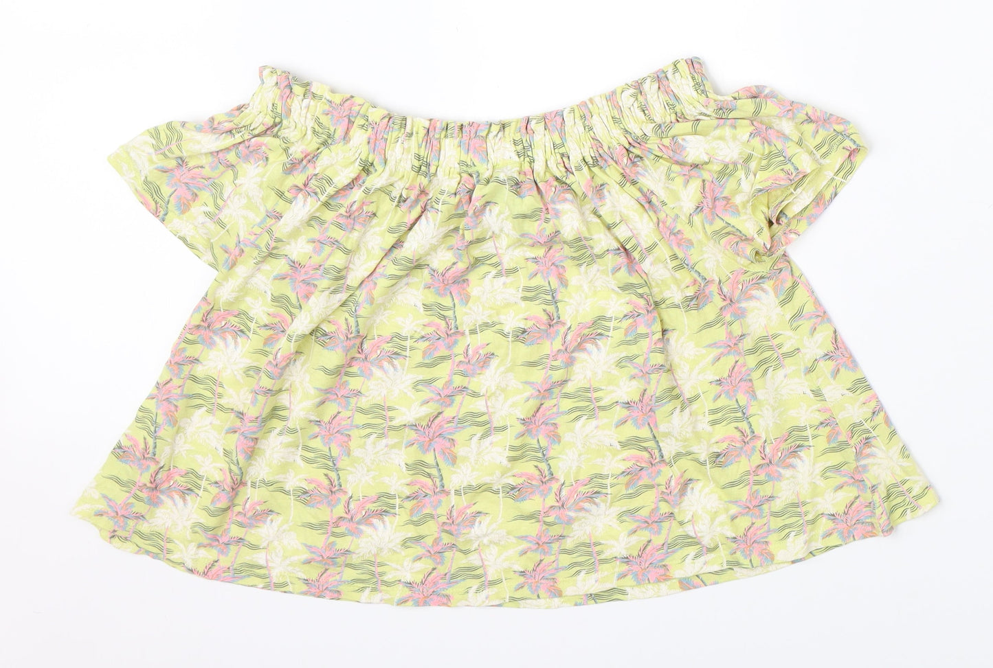 New Look Girls Yellow Floral  Basic Blouse Size 8 Years