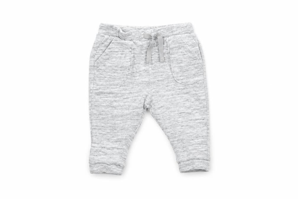 Front view of Next Baby Grey sweatpants, size 3-6, Months