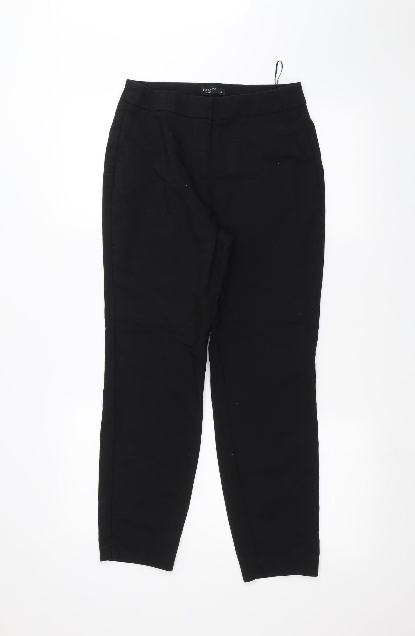 Papaya Womens Black   Trousers  Size 10 L25 in