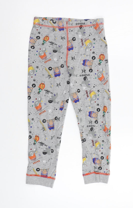 M&S Girls Grey    Pyjama Pants Size 7-8 Years  - Circus Animals