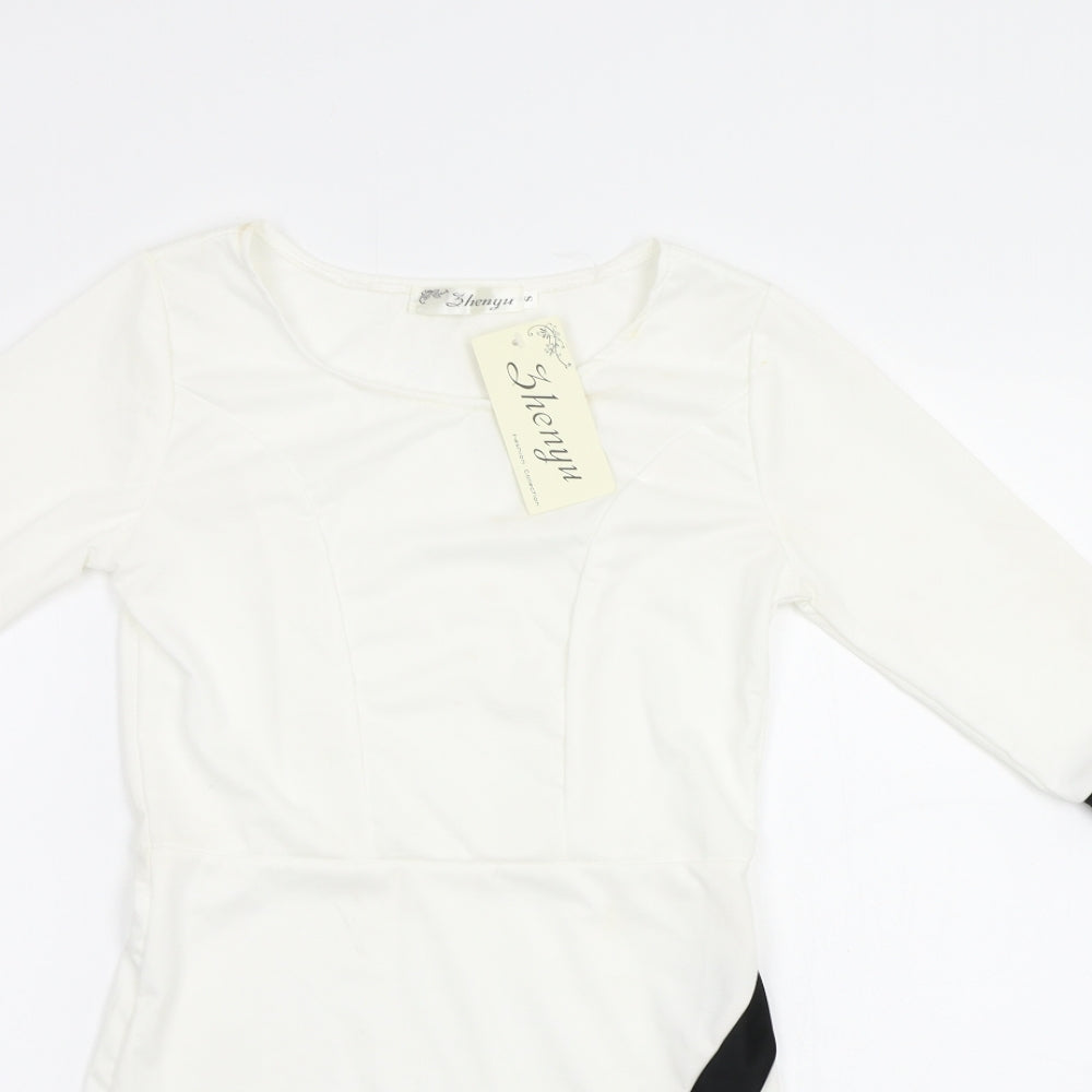 Shenyu Womens White   Bodycon  Size S