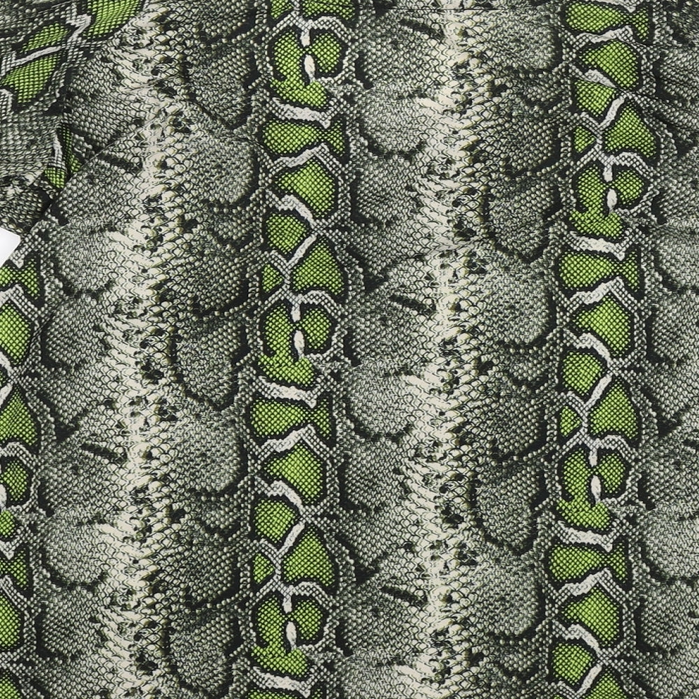 Dorothy Perkins Womens Green Animal Print  Basic Blouse Size 14