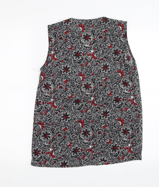 NEXT Womens Black Floral  Basic Blouse Size 6