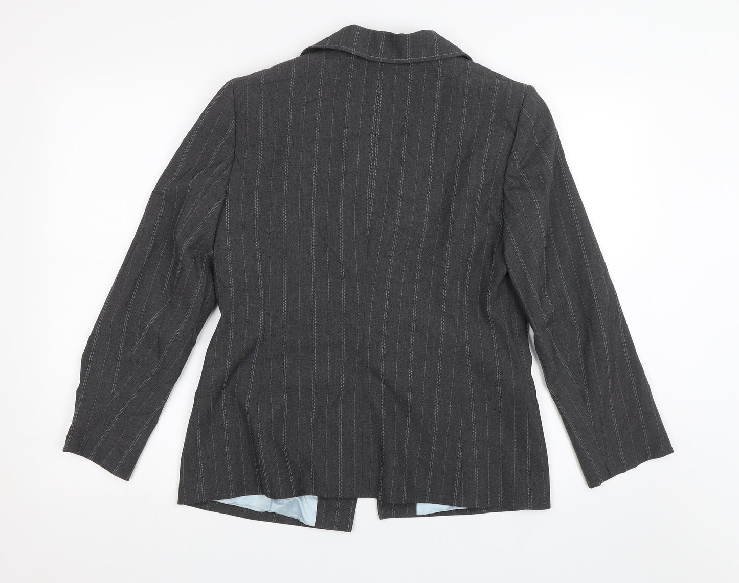 Planet Womens Grey Striped  Jacket Blazer Size 12