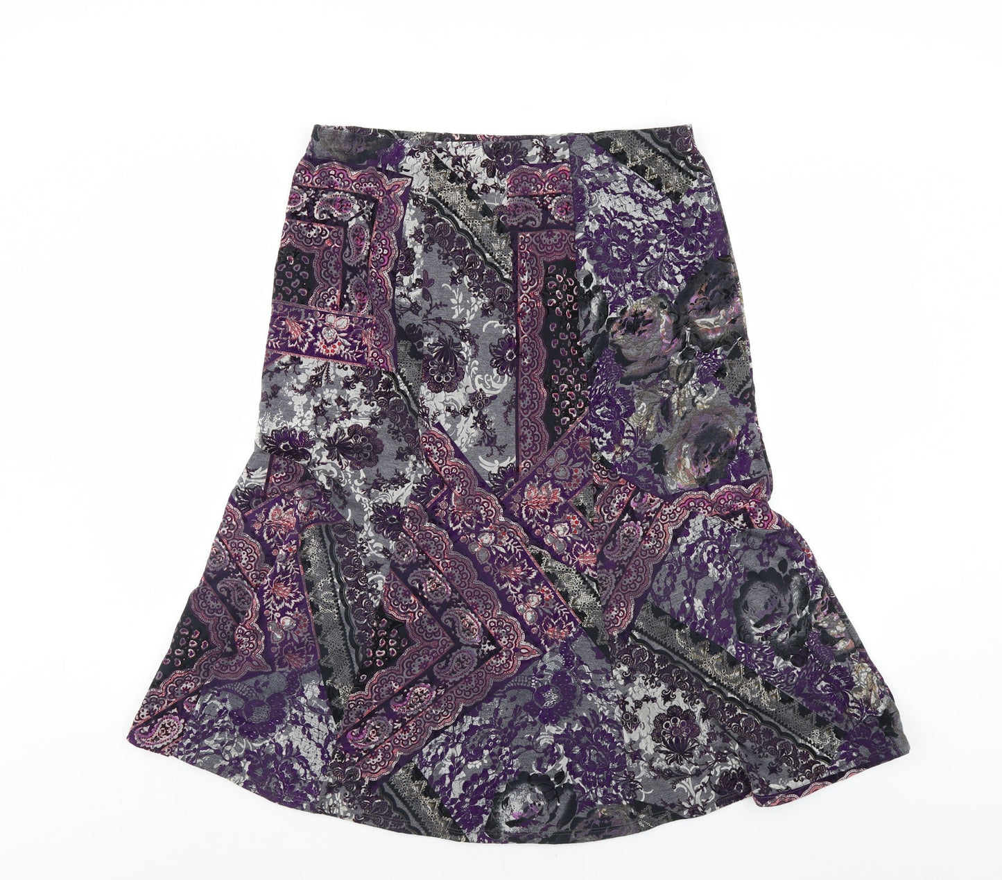 Preworn Womens Multicoloured Paisley  Trumpet Skirt Size 14