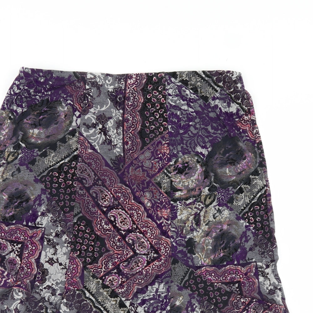 Preworn Womens Multicoloured Paisley  Trumpet Skirt Size 14