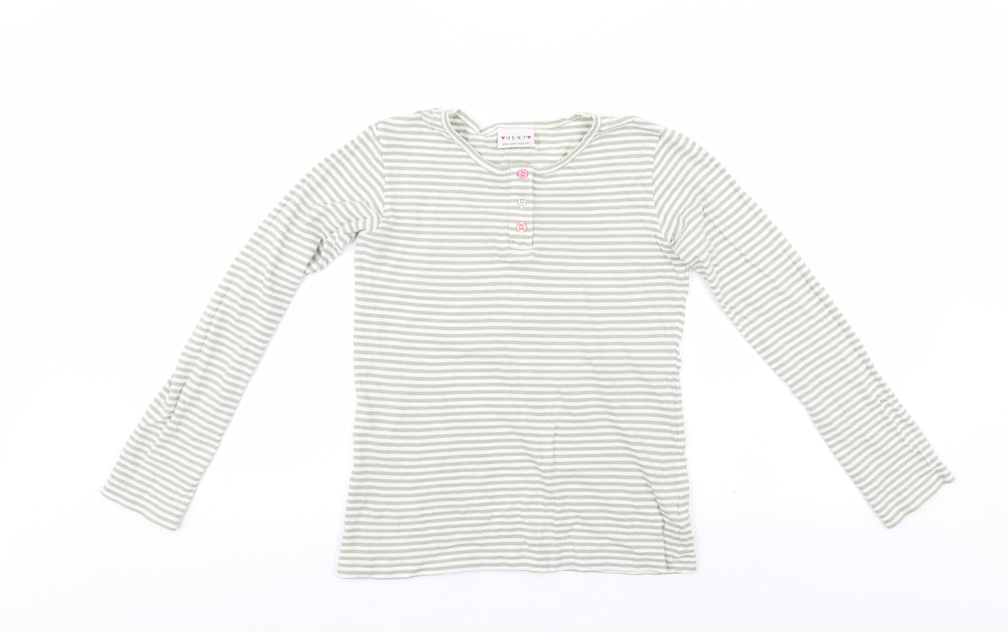NEXT Girls Green Striped  Pullover Jumper Size 11 Years