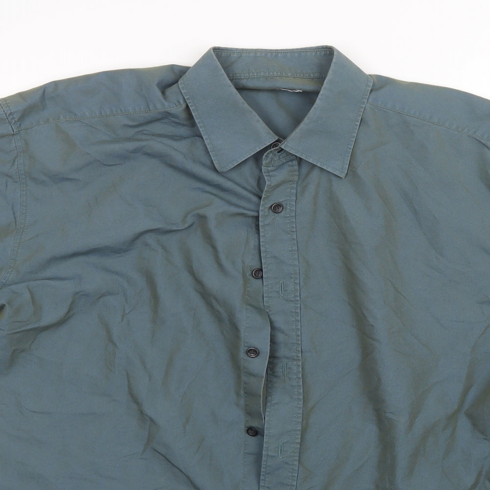 designed for t  Mens Green    Button-Up Size L