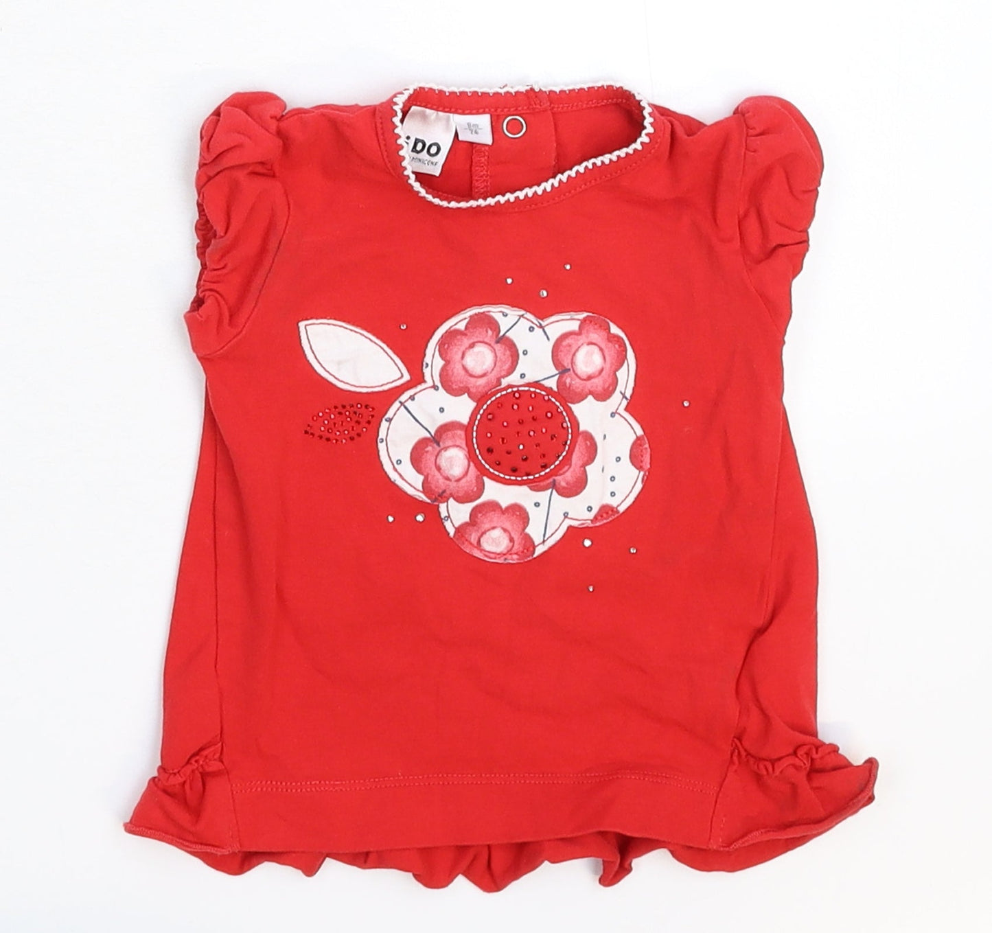 Minicone Girls Red   Basic T-Shirt Size 9-12 Months