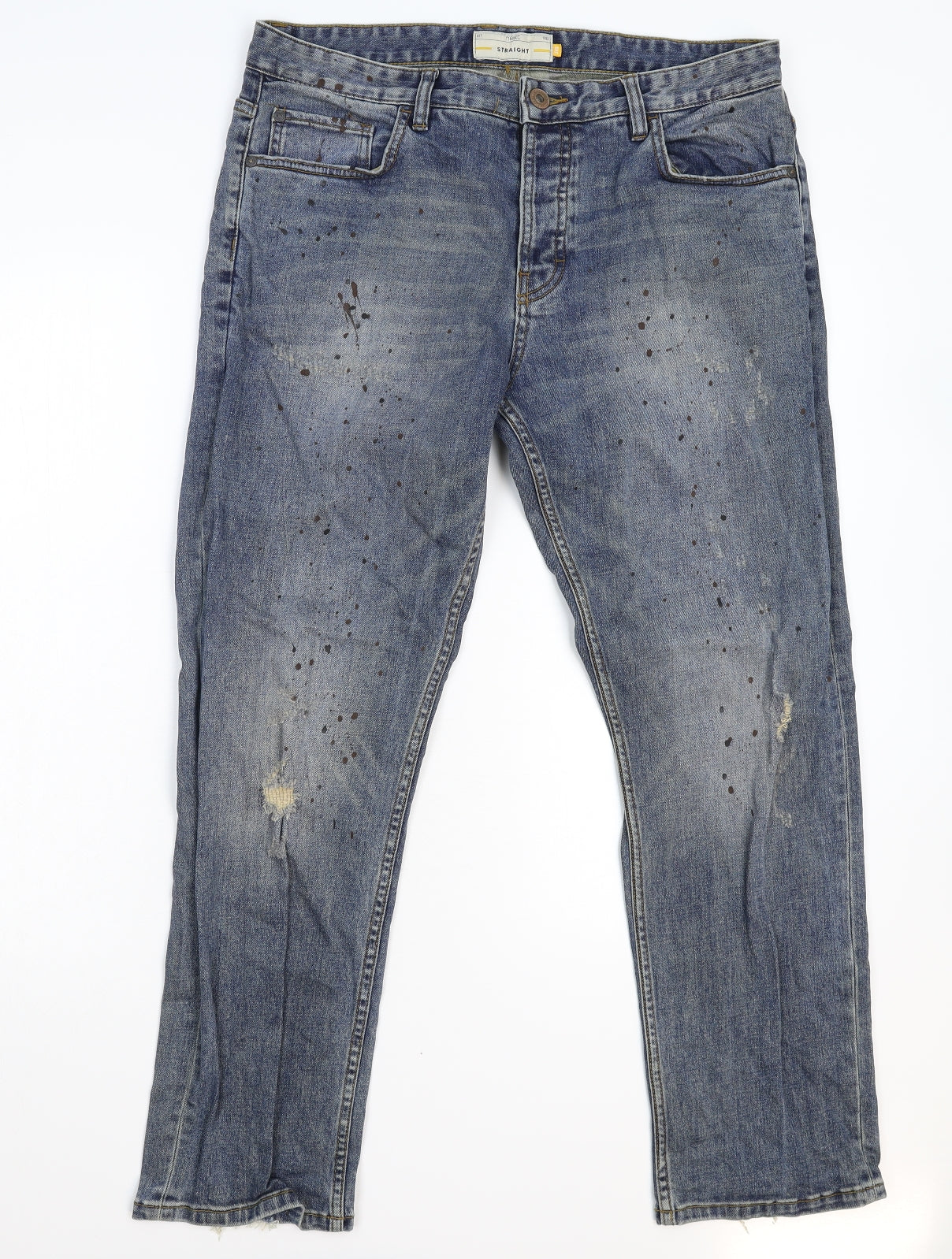 NEXT Mens Blue  Denim Straight Jeans Size 34 L28 in
