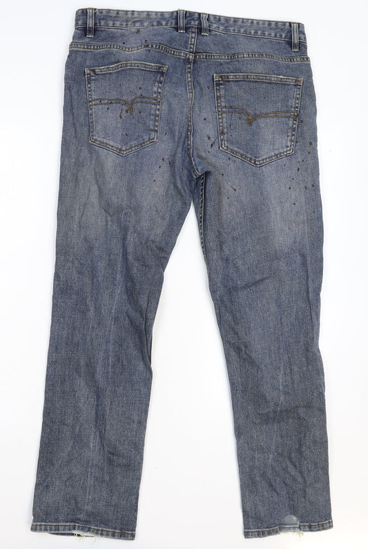 NEXT Mens Blue  Denim Straight Jeans Size 34 L28 in