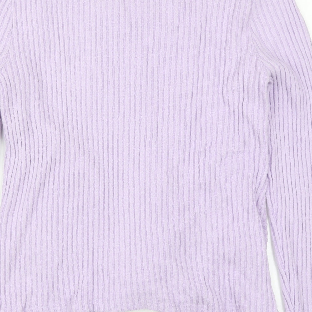 New Look Womens Purple  Knit Pullover Jumper Size 12  - Twist Front