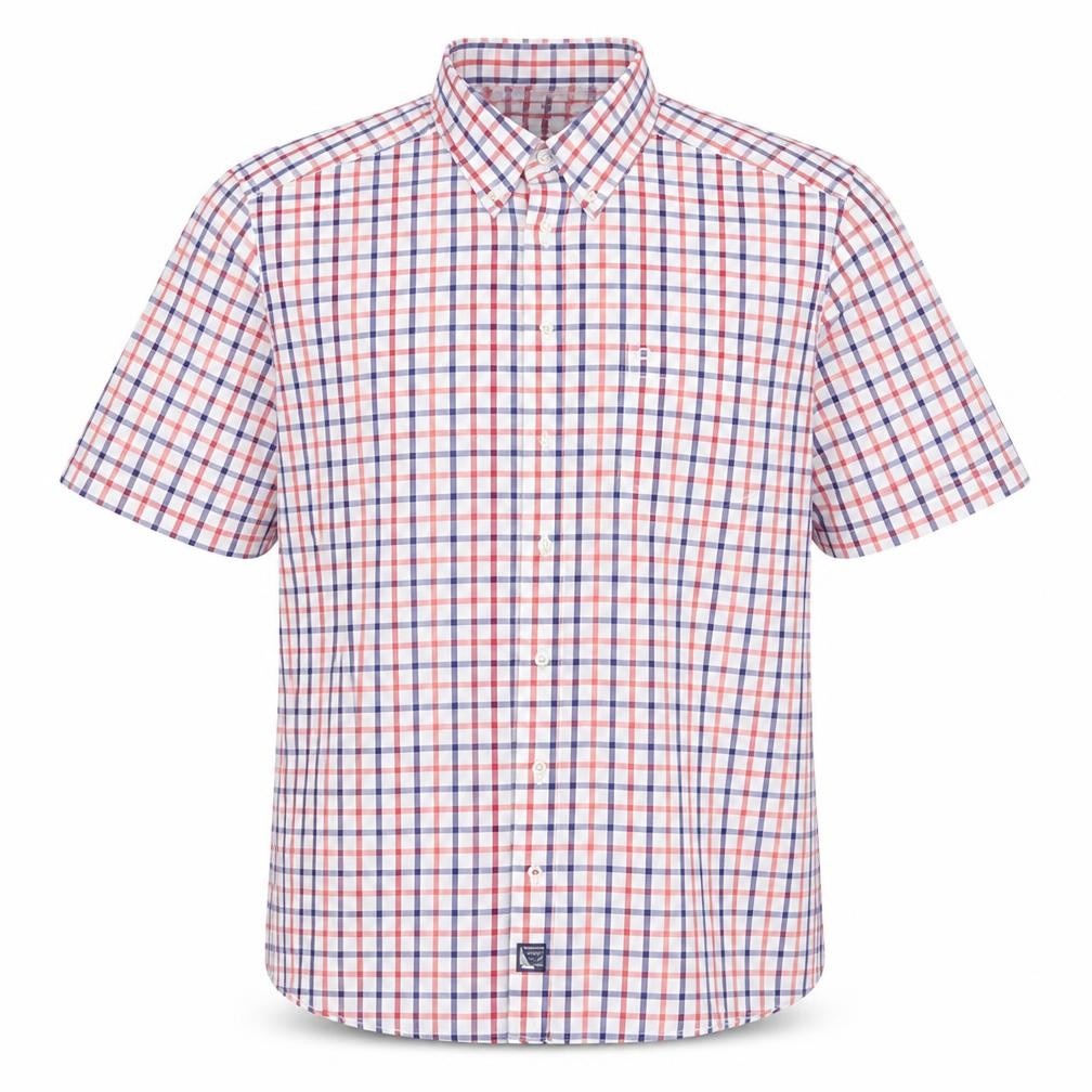 Olymp Mens Red Check   Button-Up Size L  - Blue