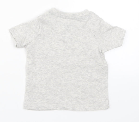 Fred & Flo Boys Grey   Basic T-Shirt Size 3-6 Months  - Mummy's Little Tiny Dribbler Football