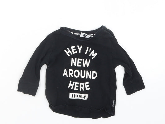 MOOKS Boys Black   Basic T-Shirt Size 3-6 Months