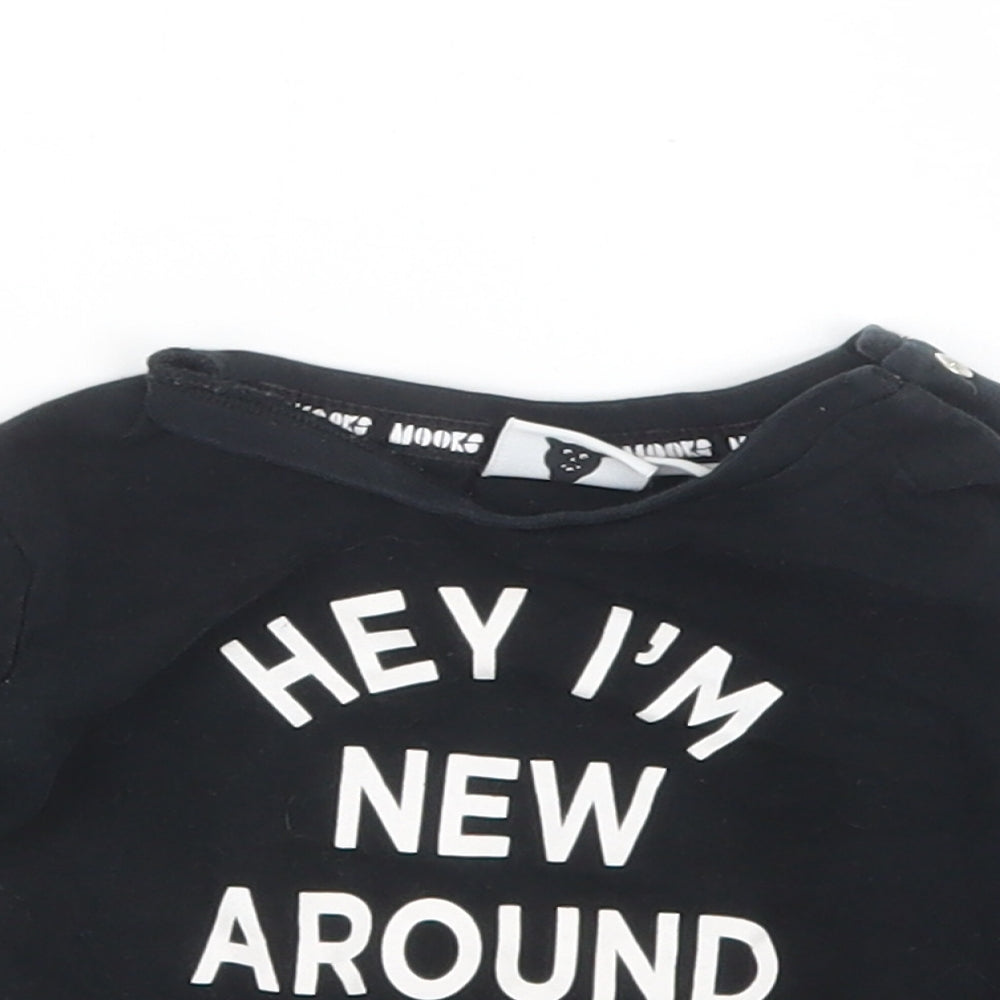 MOOKS Boys Black   Basic T-Shirt Size 3-6 Months
